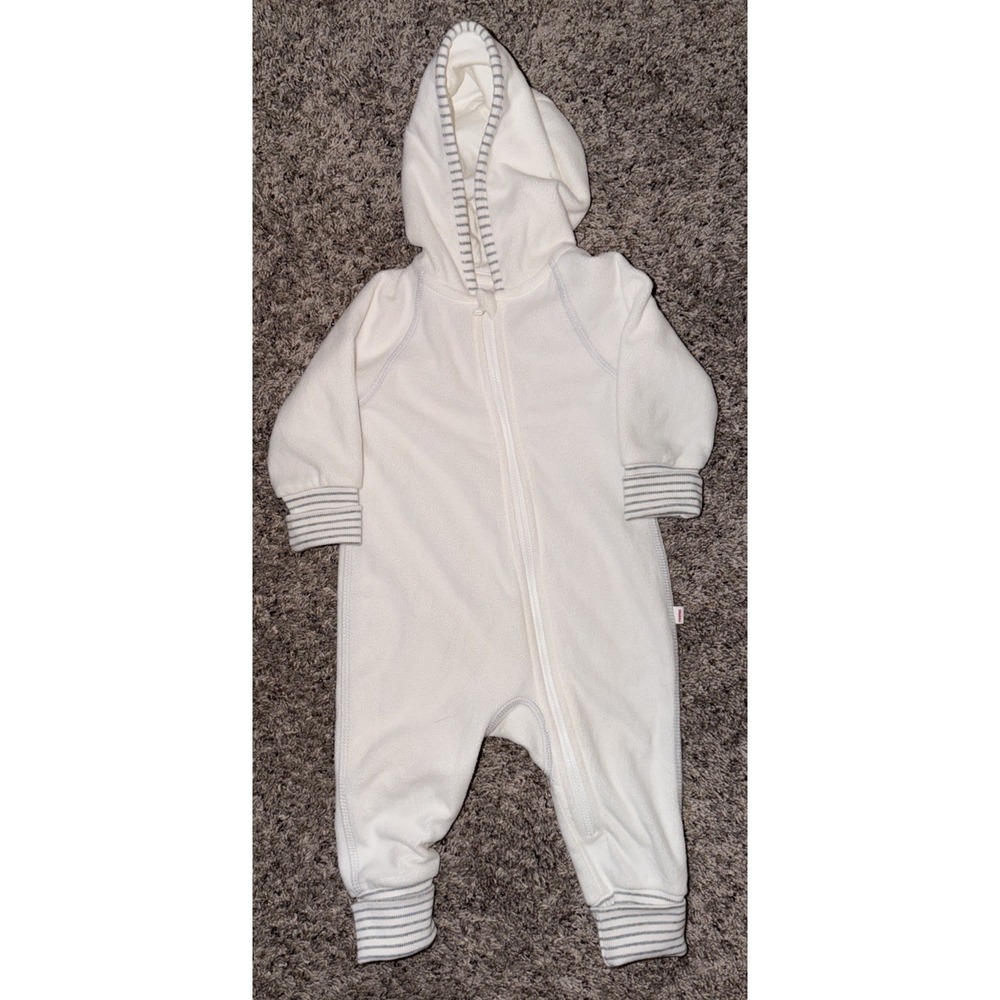 Reima Jumpsuit Infant Size 6M-9M Fleece Hooded Zip Cream Unisex 68/74